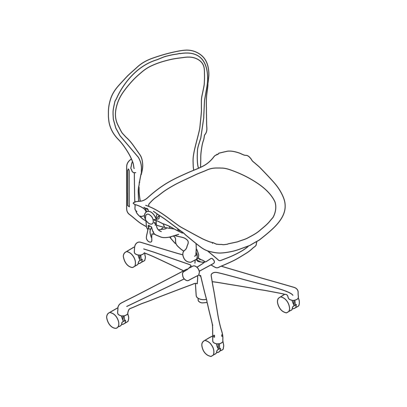 A line drawing - Aeron Chair–A Size–Armless A line drawing - Aeron Chair–A Size–Armless