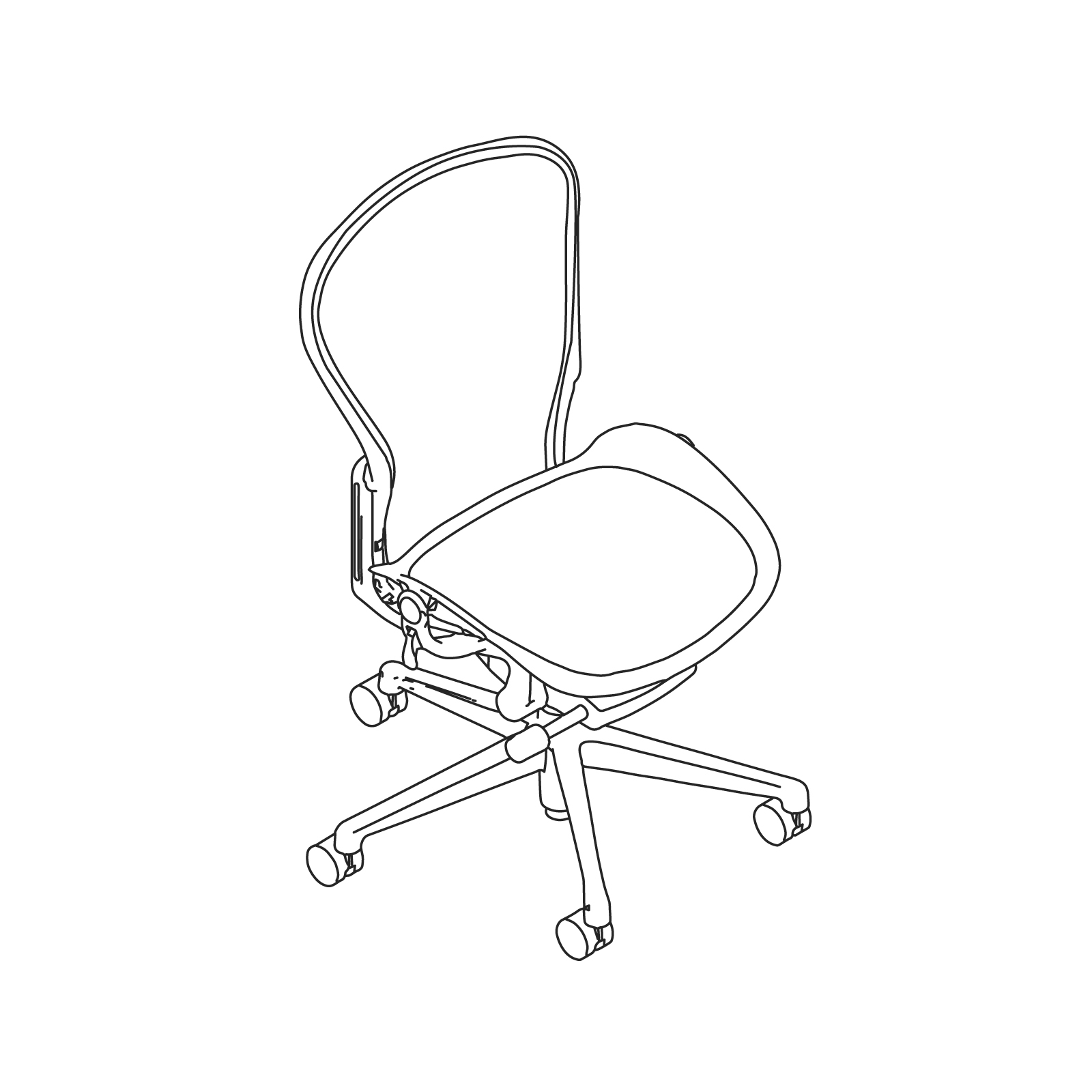 A line drawing - Aeron Chair–B Size–Armless A line drawing - Aeron Chair–B Size–Armless
