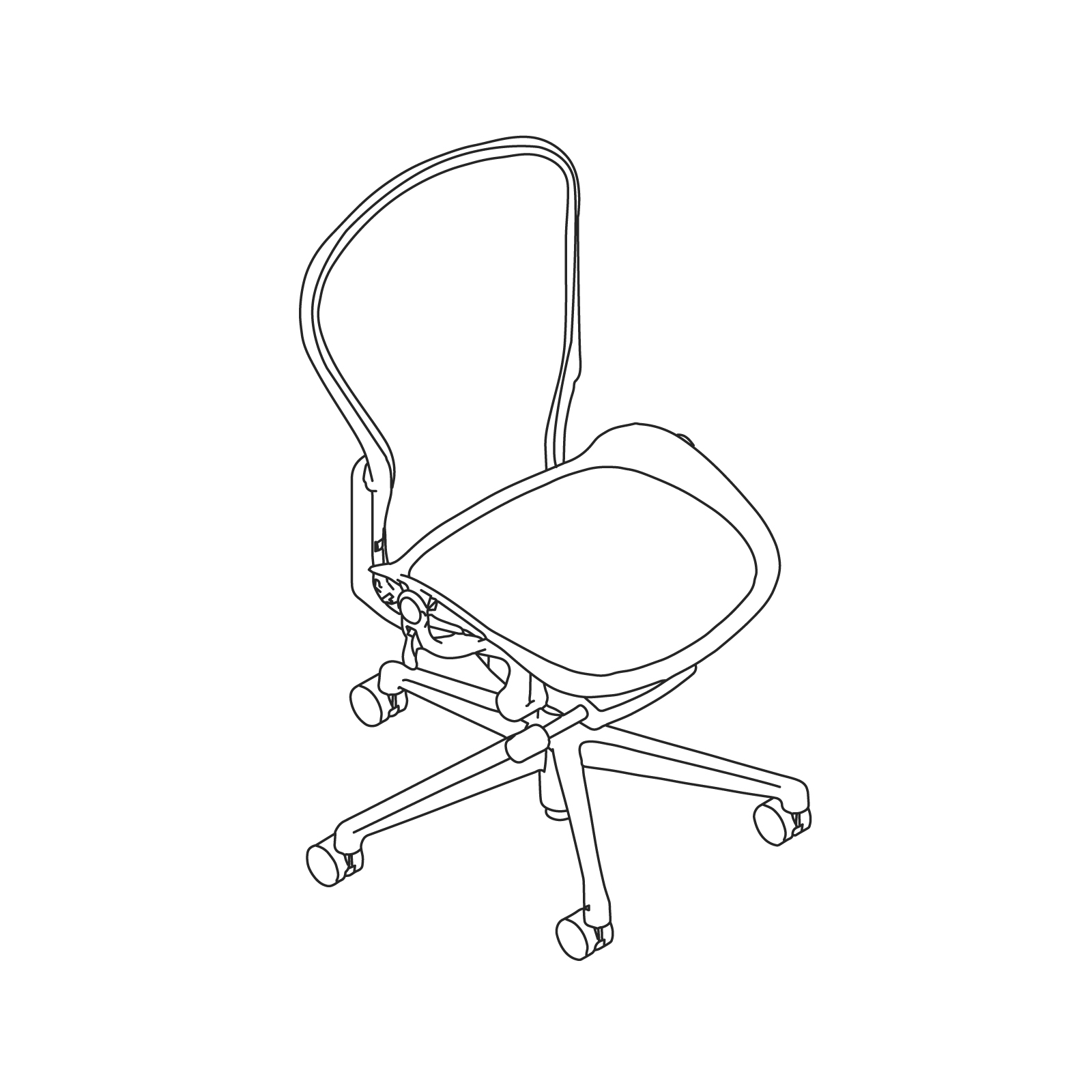 A line drawing - Aeron Chair–C Size–Armless A line drawing - Aeron Chair–C Size–Armless