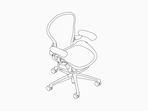 A line drawing of an Aeron Chair. A line drawing of an Aeron Chair.