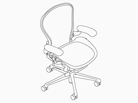 A line drawing of an Aeron ESD Chair. A line drawing of an Aeron ESD Chair.