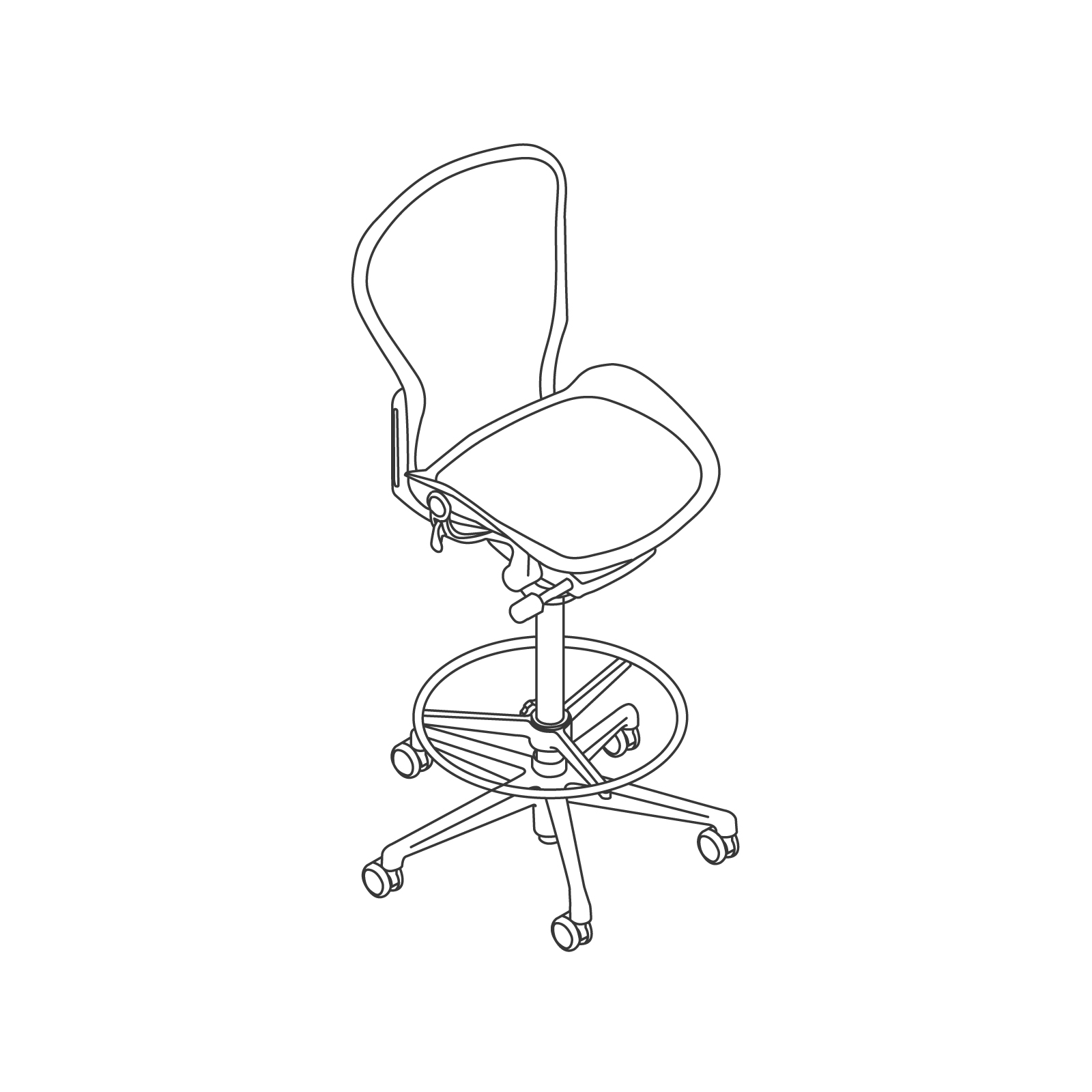 A line drawing - Aeron ESD Stool–Armless A line drawing - Aeron ESD Stool–Armless