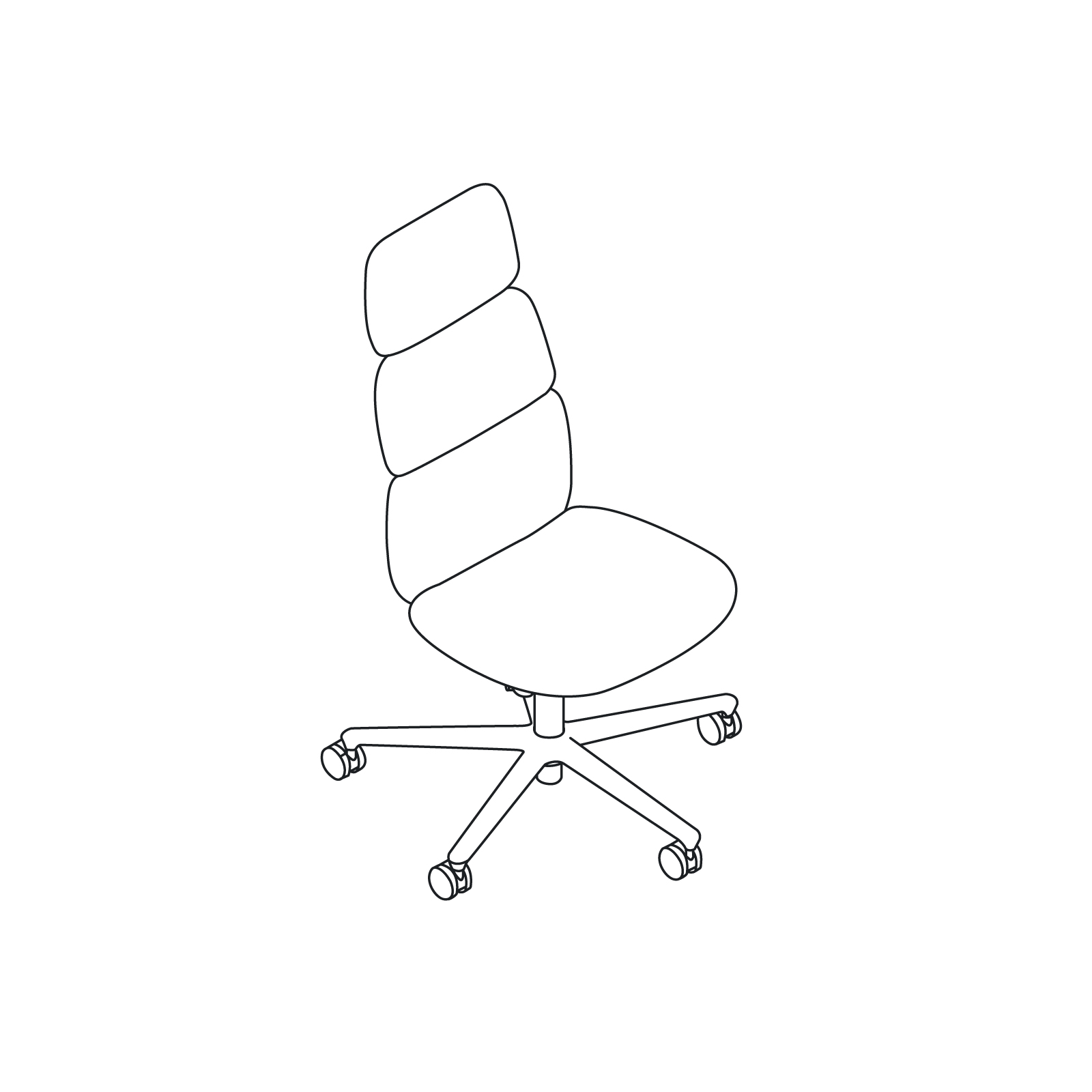 A line drawing - Asari Chair by Herman Miller–High Back–Armless A line drawing - Asari Chair by Herman Miller–High Back–Armless