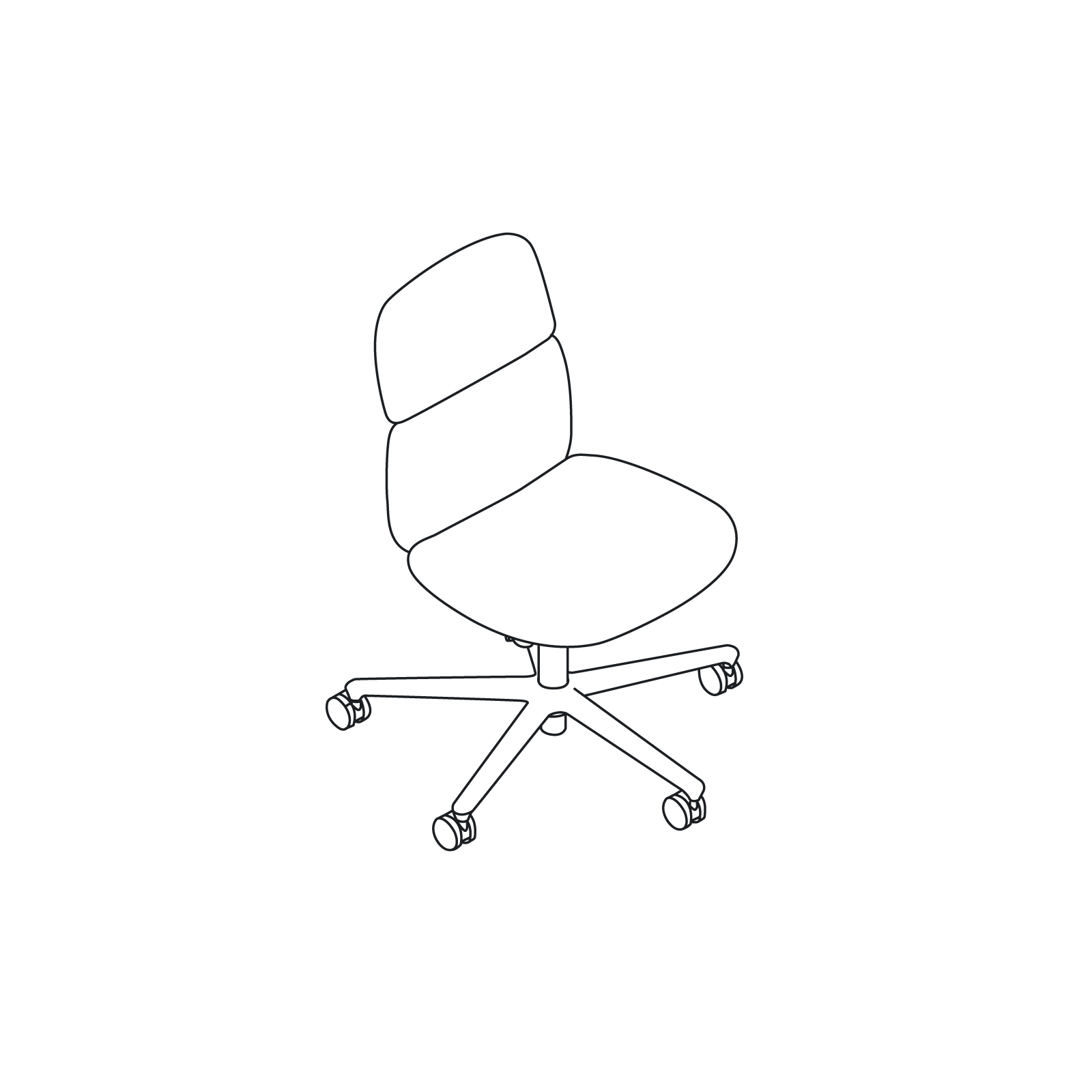 A line drawing - Asari Chair by Herman Miller–Mid Back–Armless A line drawing - Asari Chair by Herman Miller–Mid Back–Armless