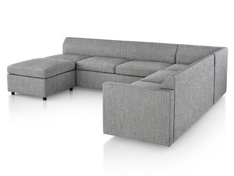 Bevel Sofa Group sectional with gray heathered upholstery. Bevel Sofa Group sectional with gray heathered upholstery.