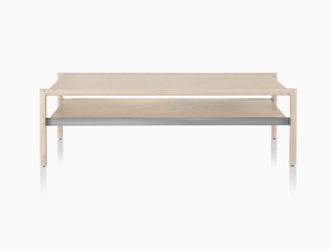 A rectangular Brabo occasional table with two tiers in a light finish. A rectangular Brabo occasional table with two tiers in a light finish.