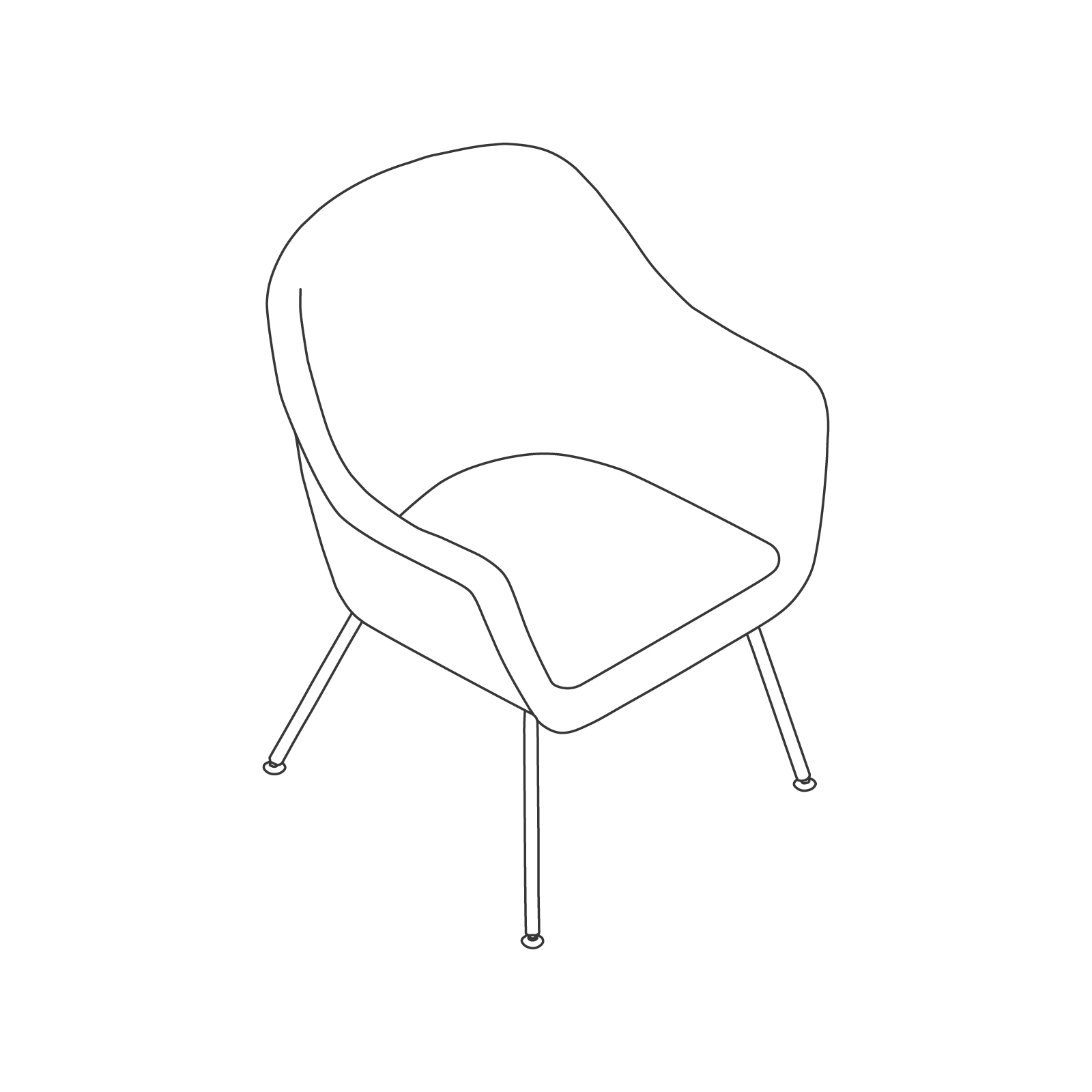 A line drawing - Bumper Side Chair A line drawing - Bumper Side Chair