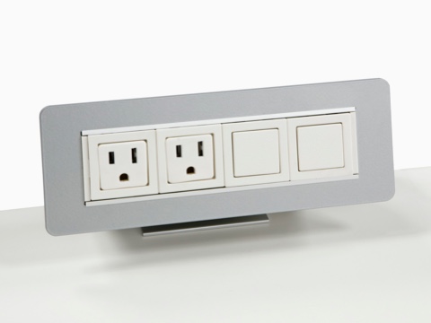 A Connect power port with power outlets. A Connect power port with power outlets.