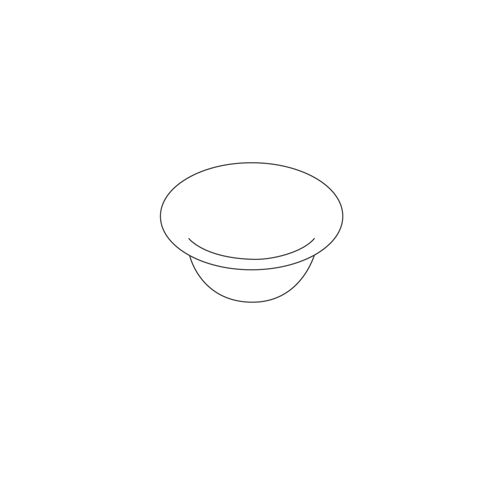 A line drawing - Cyclade Table–Glass Bowl A line drawing - Cyclade Table–Glass Bowl