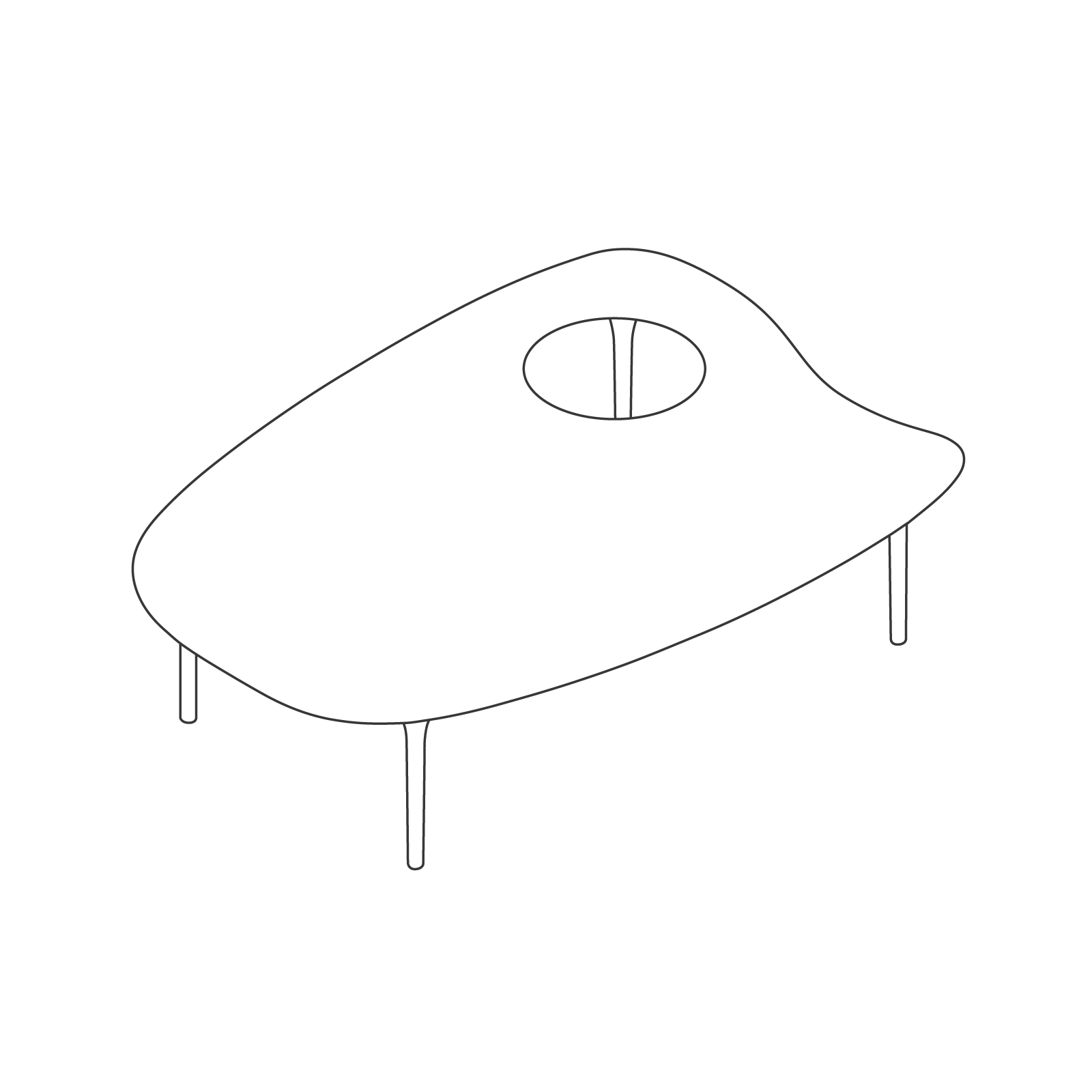 A line drawing - Cyclade Table–Low A line drawing - Cyclade Table–Low