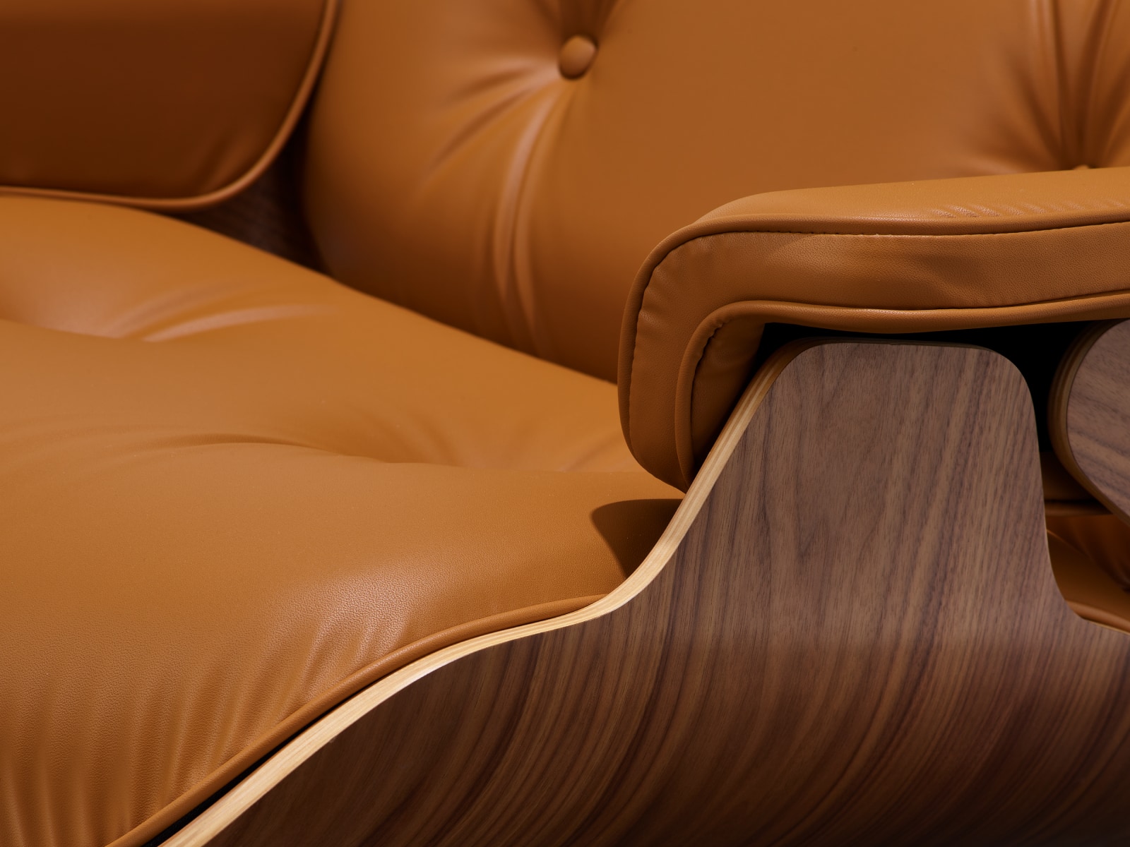 Close-up of the bamboo material on an Eames Lounge Chair. Close-up of the bamboo material on an Eames Lounge Chair.