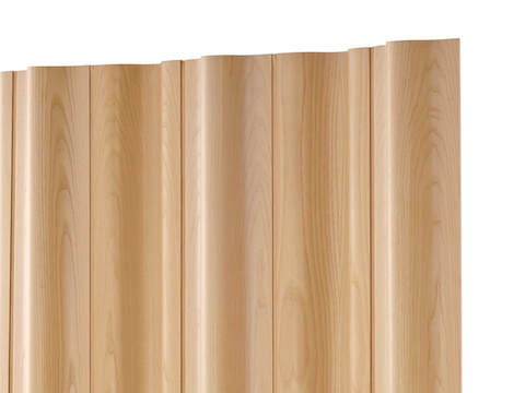 An Eames Molded Plywood Folding Screen in a light wood finish. An Eames Molded Plywood Folding Screen in a light wood finish.
