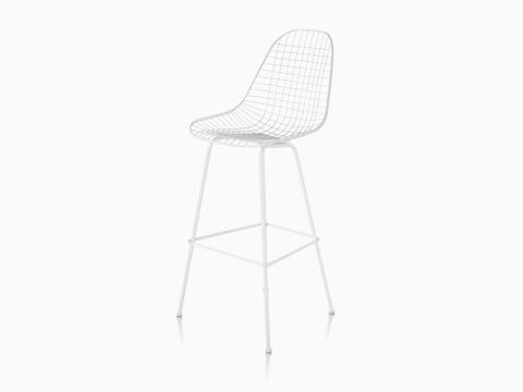 Eames Wire Stool Outdoor with white finish and bar height base. Eames Wire Stool Outdoor with white finish and bar height base.