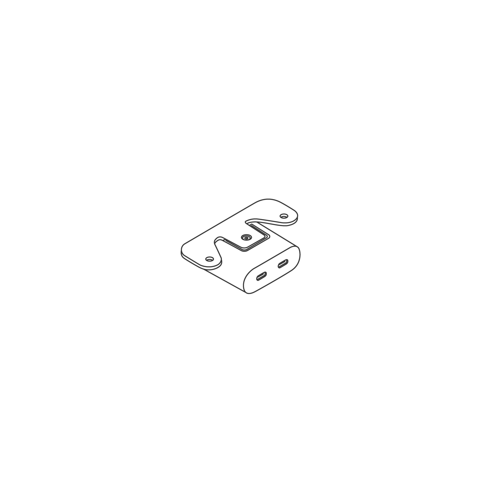 A line drawing - Ello Mini Power Access–Undermount A line drawing - Ello Mini Power Access–Undermount