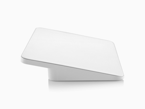 Profile view of a white Formwork Media Stand. Profile view of a white Formwork Media Stand.