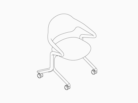 A line drawing - Fuld Nesting Chair A line drawing - Fuld Nesting Chair
