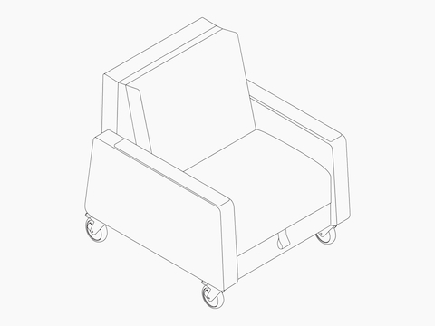 A line drawing of Gemma Sleep Chair. A line drawing of Gemma Sleep Chair.