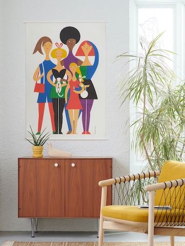 A lounge area featuring a Girls Environmental Enrichment Panel, Nelson Thin Edge Cabinet, and Crosshatch Chair. A lounge area featuring a Girls Environmental Enrichment Panel, Nelson Thin Edge Cabinet, and Crosshatch Chair.
