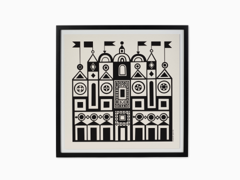 Girard Environmental Enrichment Poster, Palace - black and white poster with palace motif. Girard Environmental Enrichment Poster, Palace - black and white poster with palace motif.