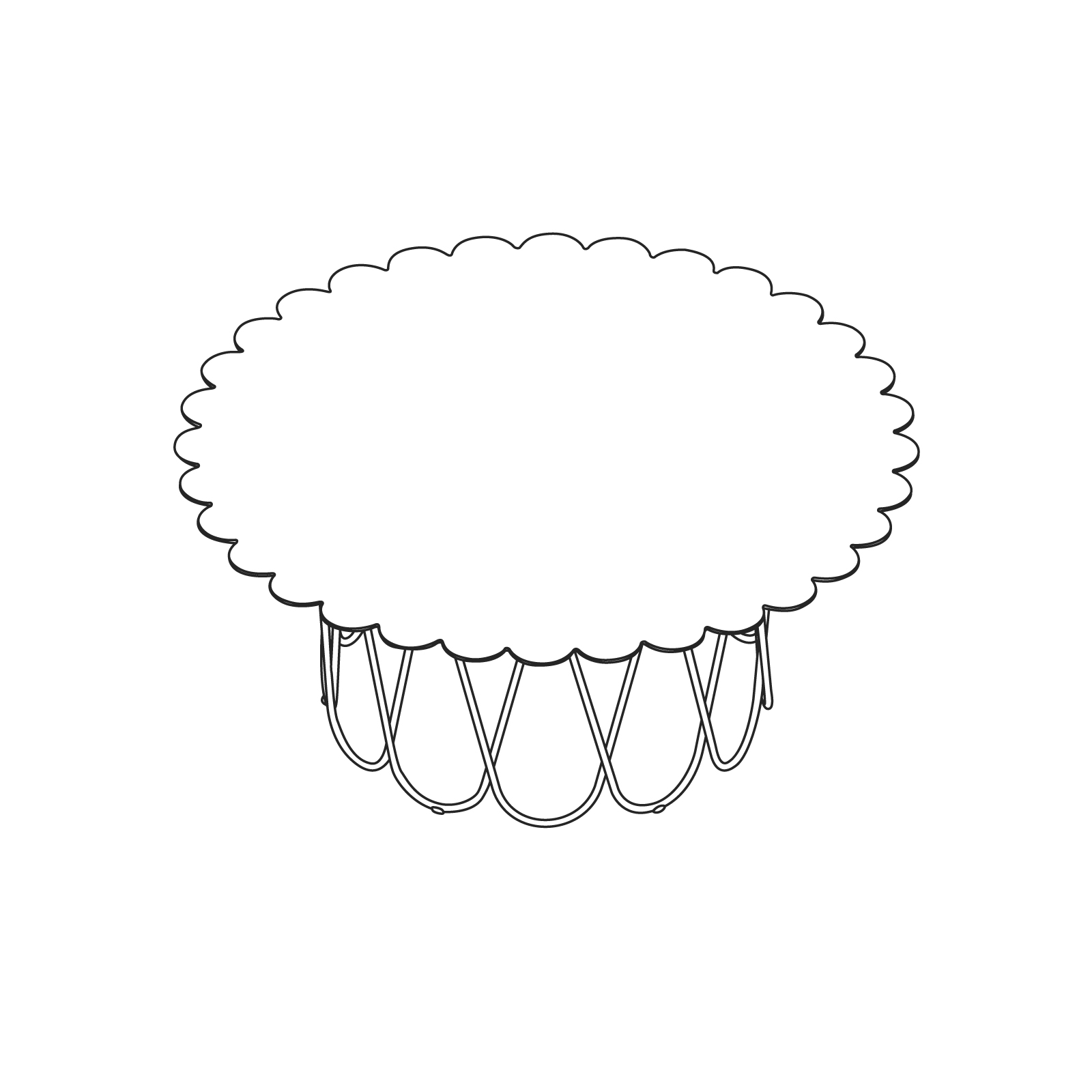 A line drawing - Girard Flower Table–Large A line drawing - Girard Flower Table–Large