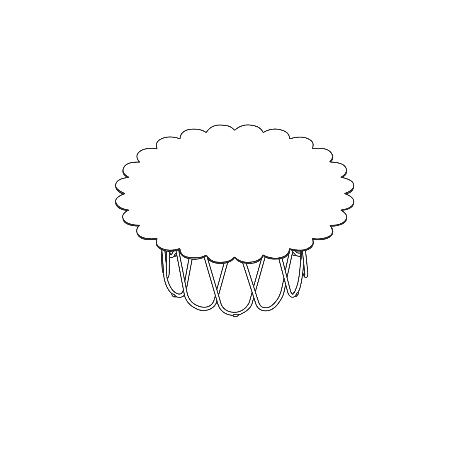 A line drawing - Girard Flower Table–Small A line drawing - Girard Flower Table–Small