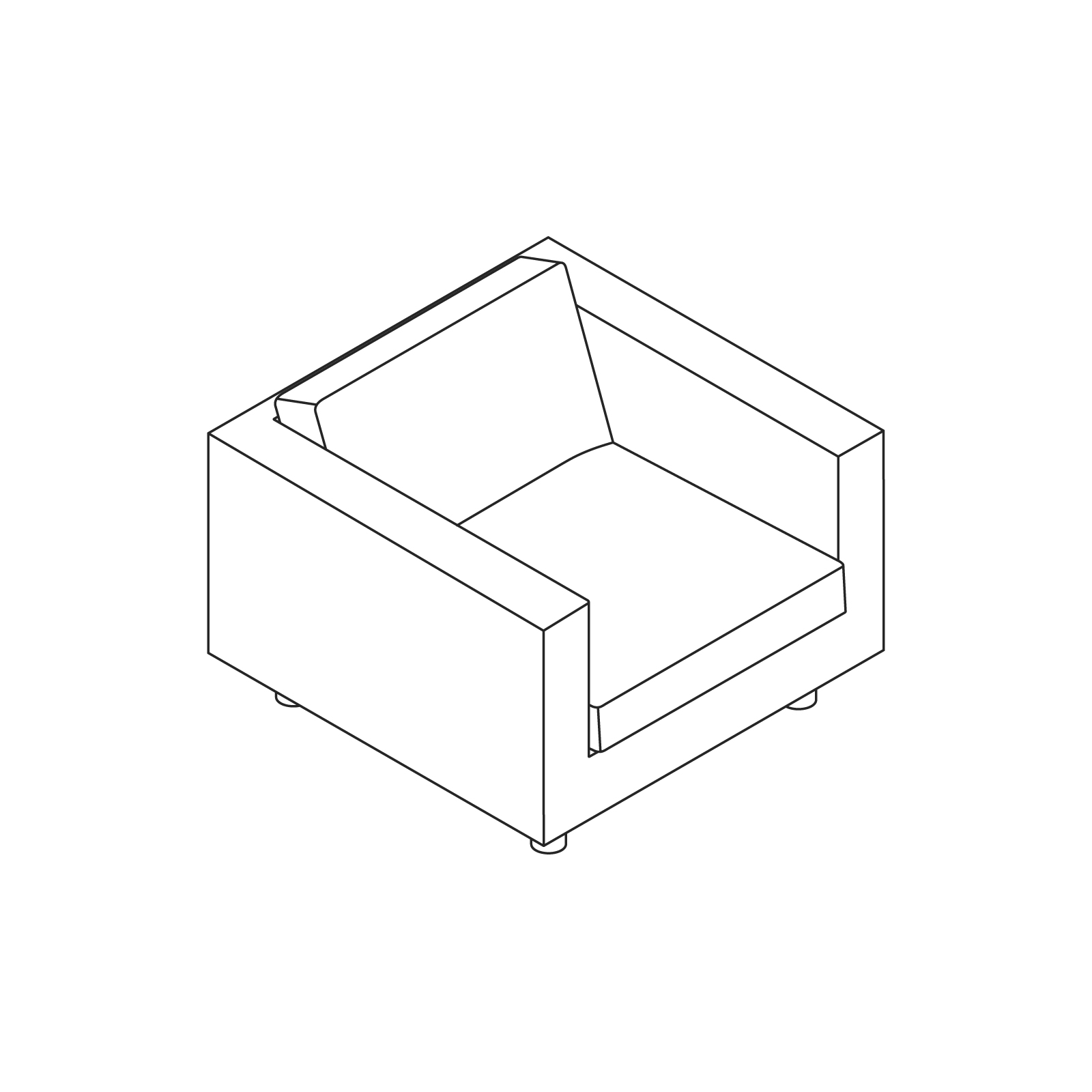 A line drawing - Lispenard Armchair A line drawing - Lispenard Armchair
