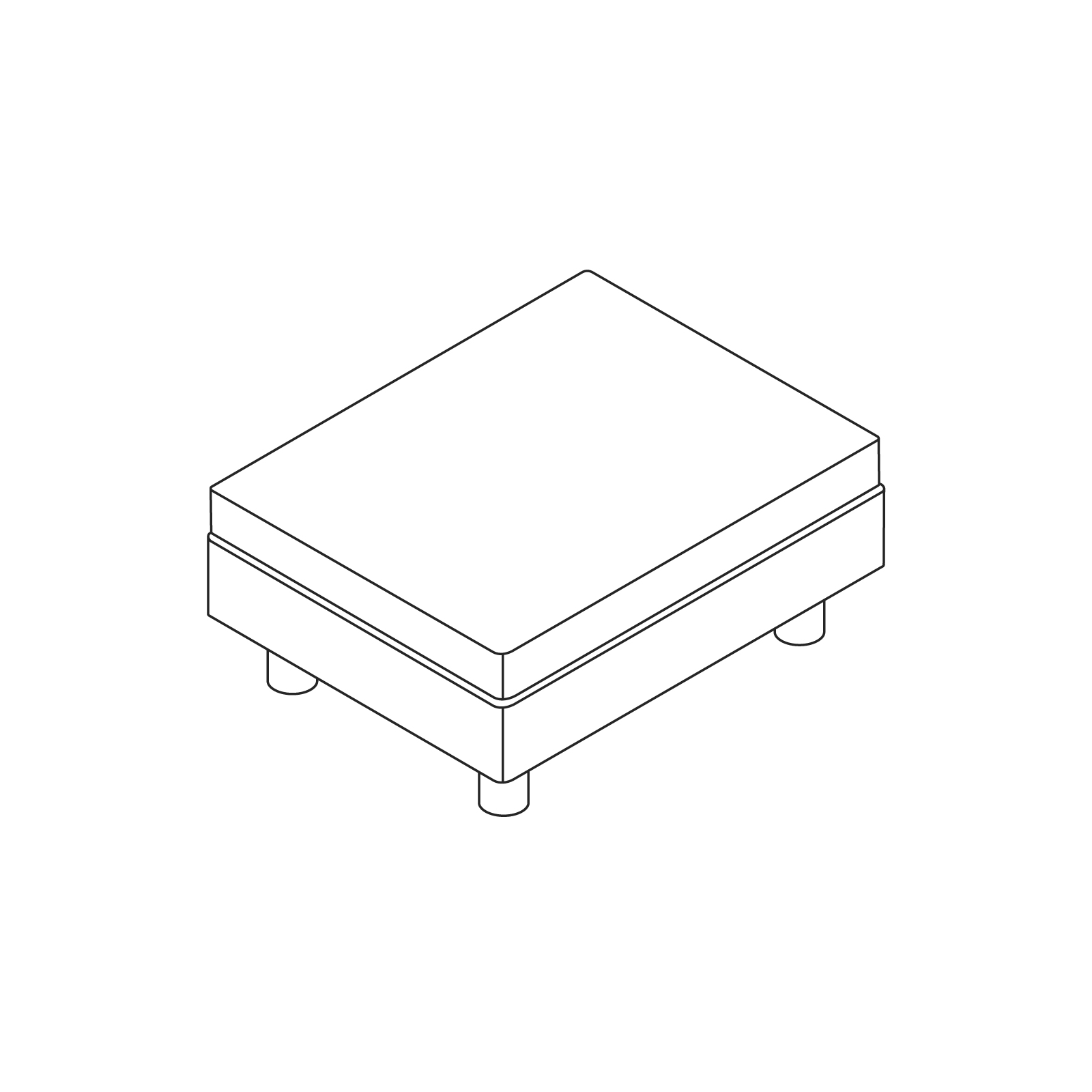 A line drawing - Lispenard Ottoman A line drawing - Lispenard Ottoman