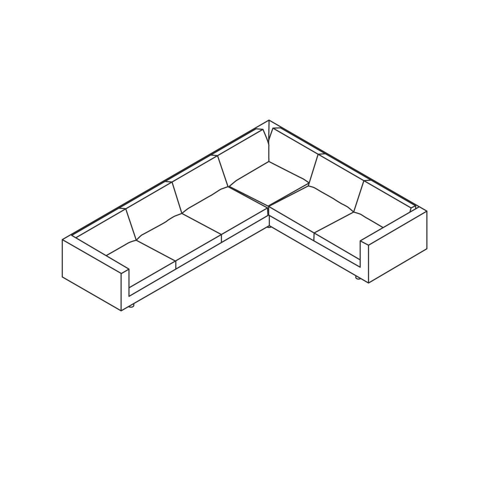 A line drawing - Lispenard Sectional Sofa–Right A line drawing - Lispenard Sectional Sofa–Right