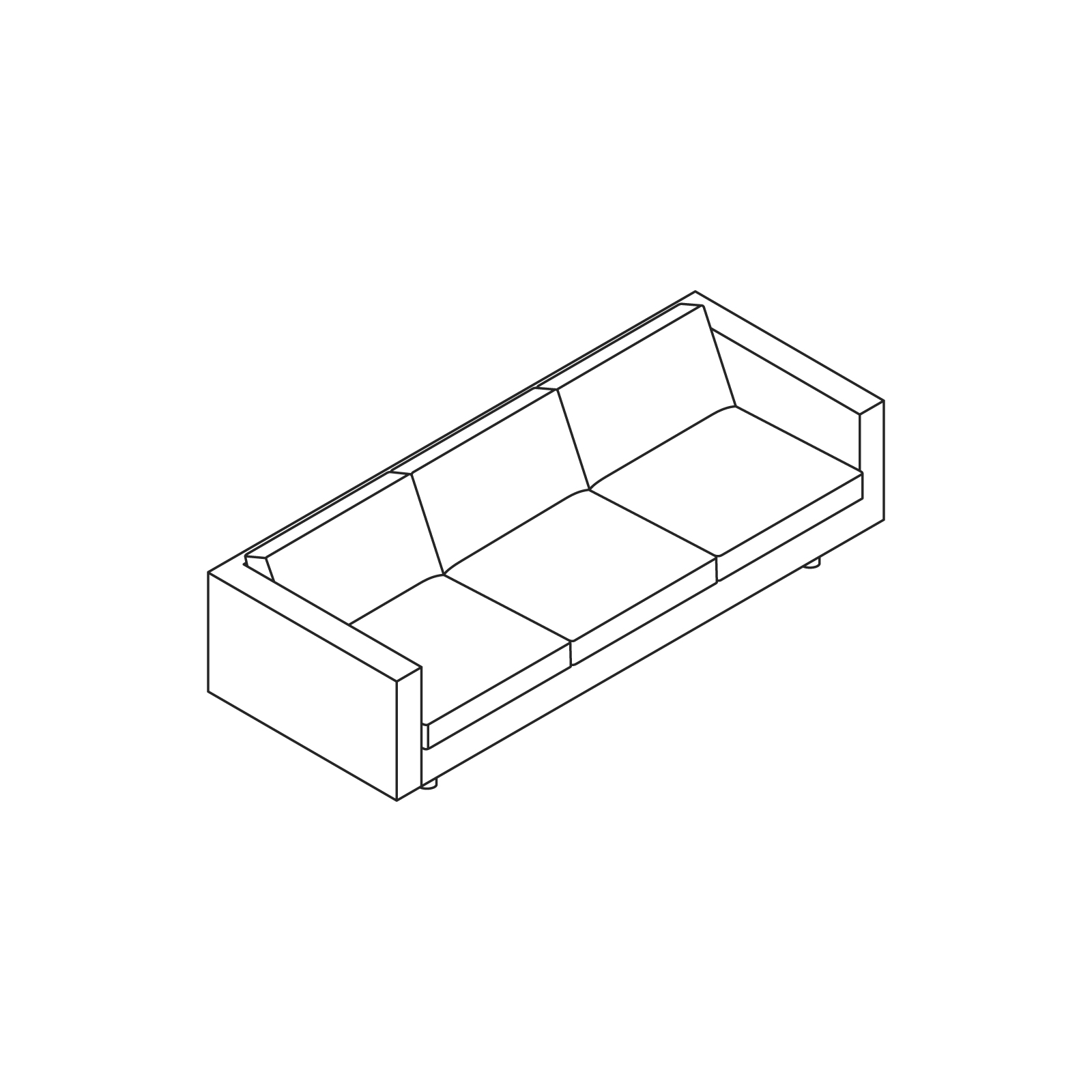 A line drawing - Lispenard Sofa A line drawing - Lispenard Sofa