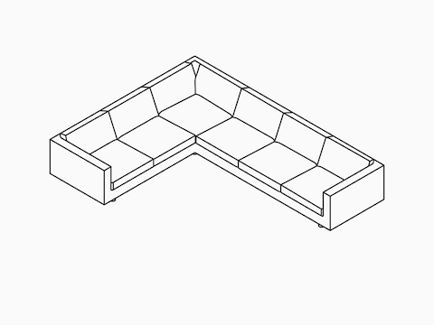 A line drawing of the Lispenard Sectional Sofa. A line drawing of the Lispenard Sectional Sofa.