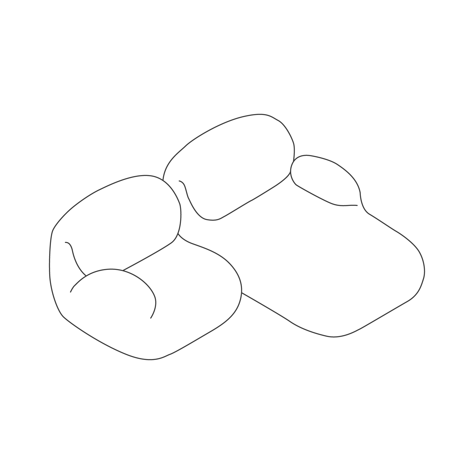 A line drawing - Luva Modular Sofa Group–2 Seat Sectional A line drawing - Luva Modular Sofa Group–2 Seat Sectional