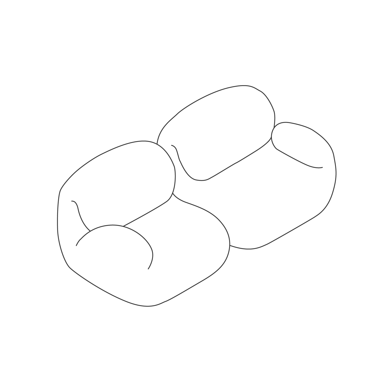 A line drawing - Luva Modular Sofa Group–2 Seat Sofa A line drawing - Luva Modular Sofa Group–2 Seat Sofa