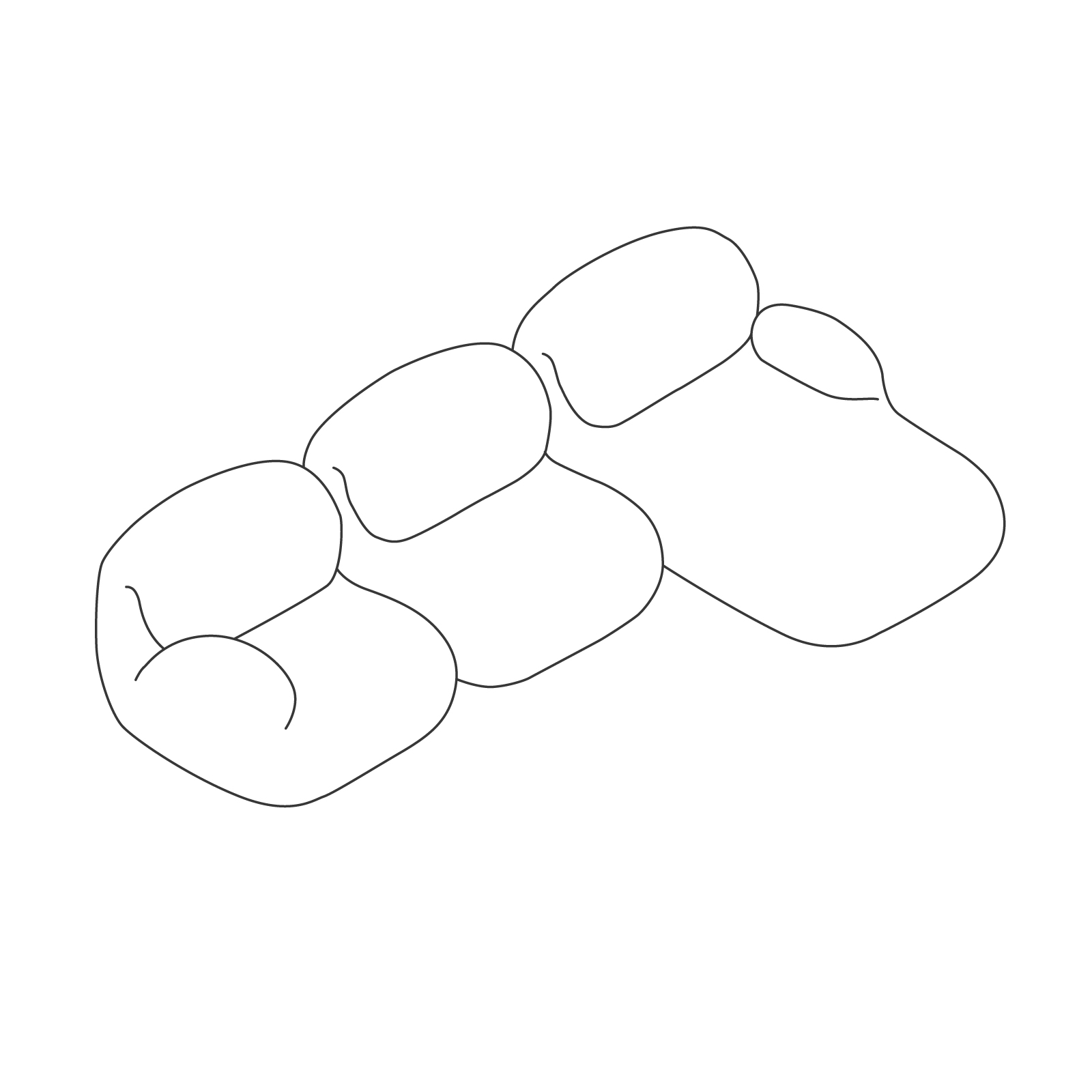A line drawing - Luva Modular Sofa Group–3 Seat Sectional A line drawing - Luva Modular Sofa Group–3 Seat Sectional