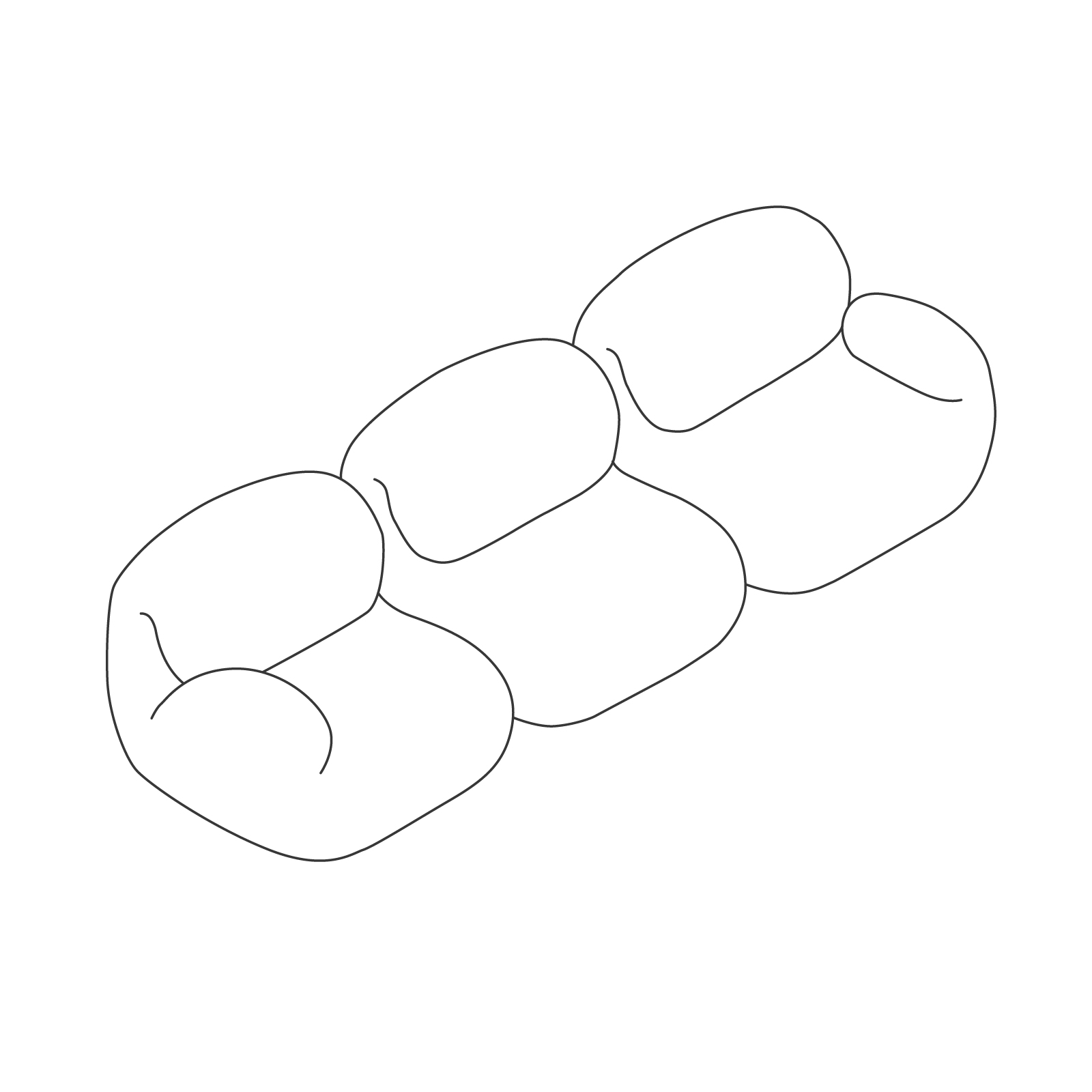 A line drawing - Luva Modular Sofa Group–3 Seat Sofa A line drawing - Luva Modular Sofa Group–3 Seat Sofa