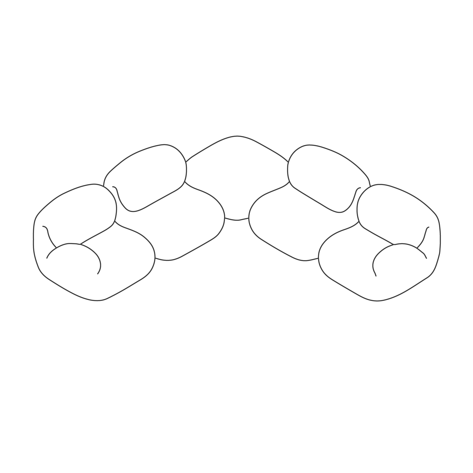 A line drawing - Luva Modular Sofa Group–Corner Sectional A line drawing - Luva Modular Sofa Group–Corner Sectional