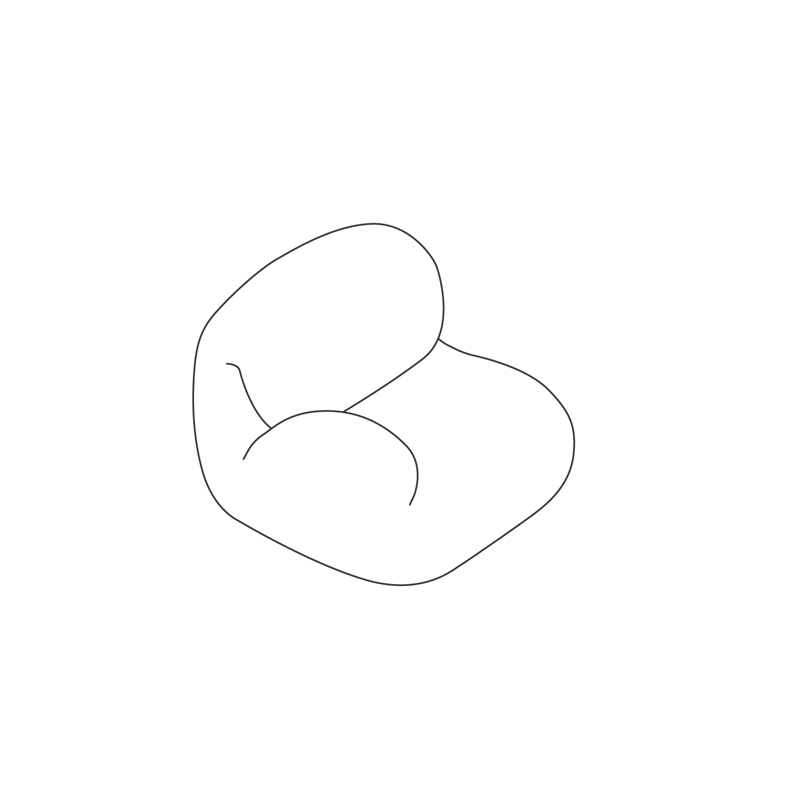 A line drawing - Luva Modular Sofa Group–Single Seat–Right Arm A line drawing - Luva Modular Sofa Group–Single Seat–Right Arm