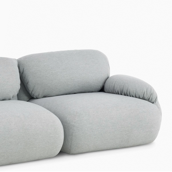 Animation of Luva Modular Sofa expanding to an open back. Animation of Luva Modular Sofa expanding to an open back.