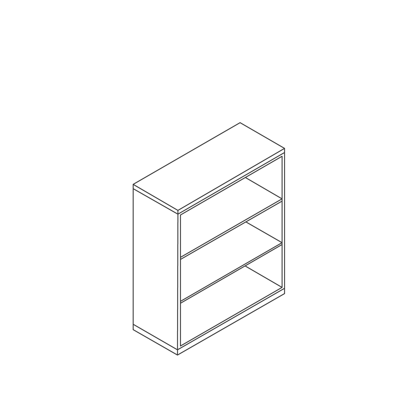 A line drawing - Meridian Bookcase–Freestanding A line drawing - Meridian Bookcase–Freestanding