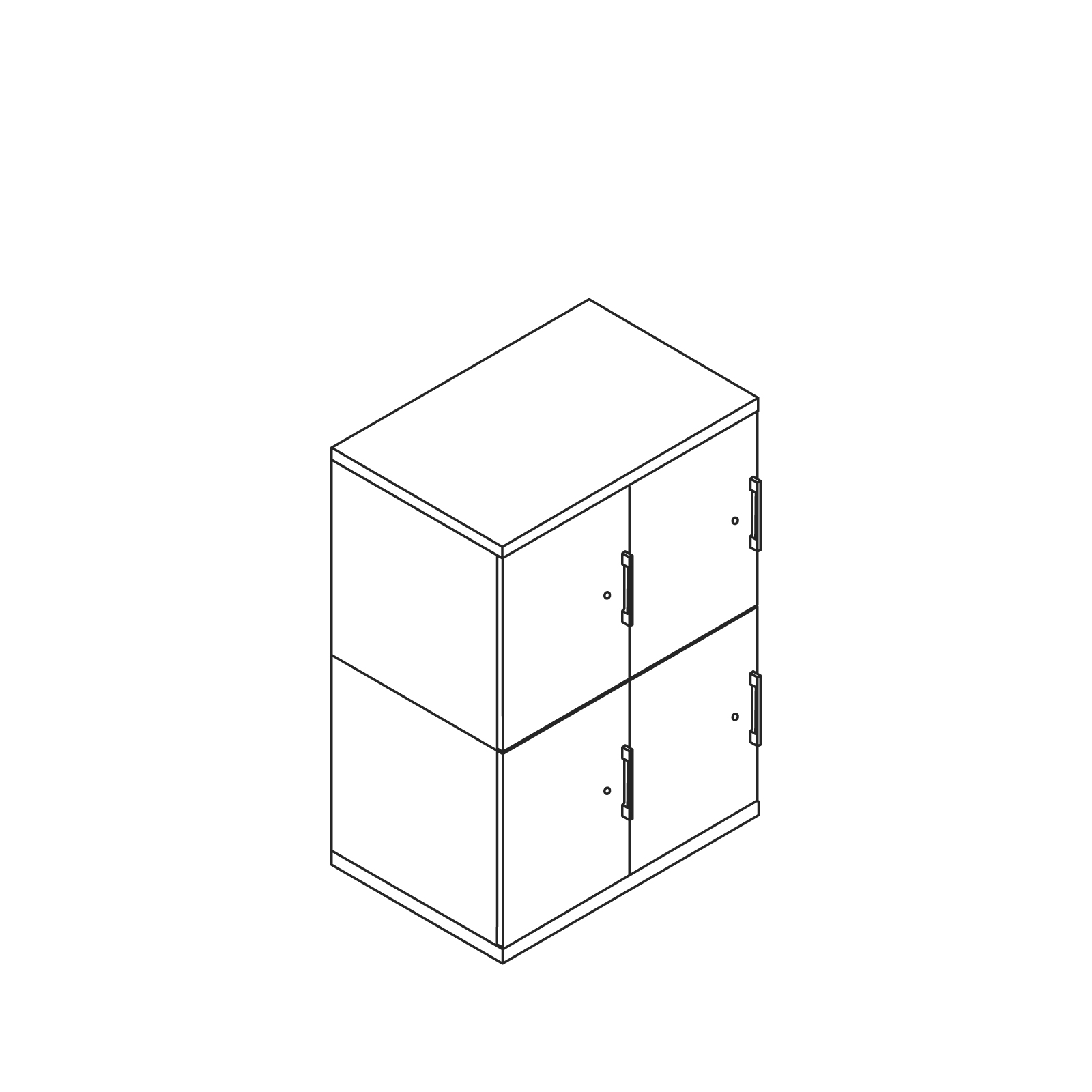 A line drawing - Meridian Lockers–Half Height A line drawing - Meridian Lockers–Half Height