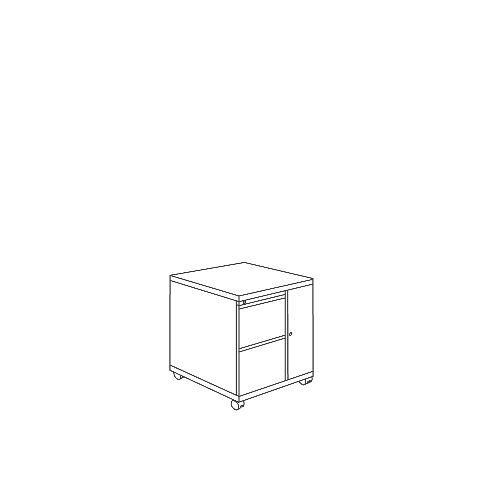 A line drawing - Meridian Storage Tower–Mobile–Wardrobe A line drawing - Meridian Storage Tower–Mobile–Wardrobe