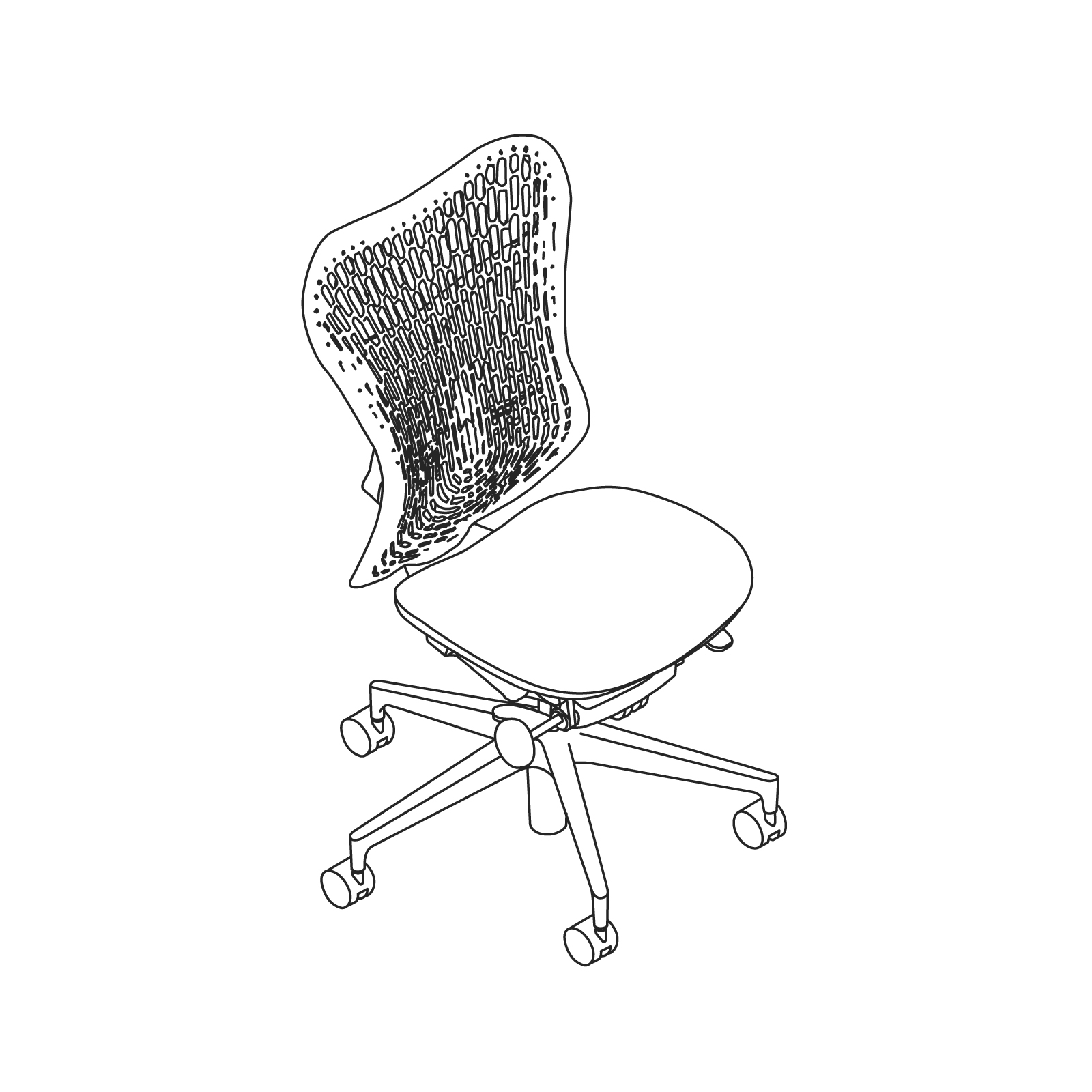 A line drawing - Mirra 2 Chair–Polymer Back–Armless A line drawing - Mirra 2 Chair–Polymer Back–Armless