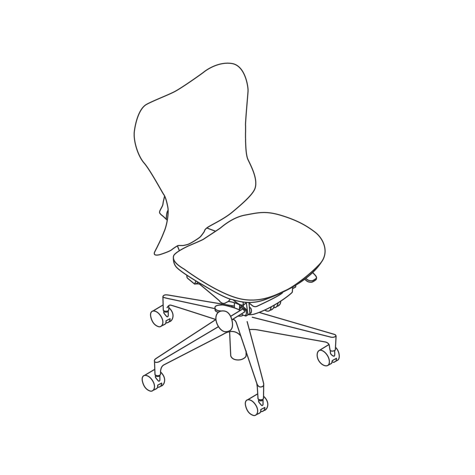 A line drawing - Mirra 2 Chair–Suspension Back–Armless A line drawing - Mirra 2 Chair–Suspension Back–Armless
