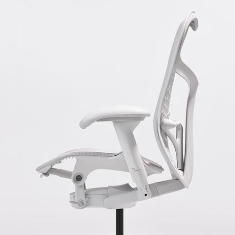 Side view of a Mirra 2 chair with a Butterfly back in alpine. Side view of a Mirra 2 chair with a Butterfly back in alpine.