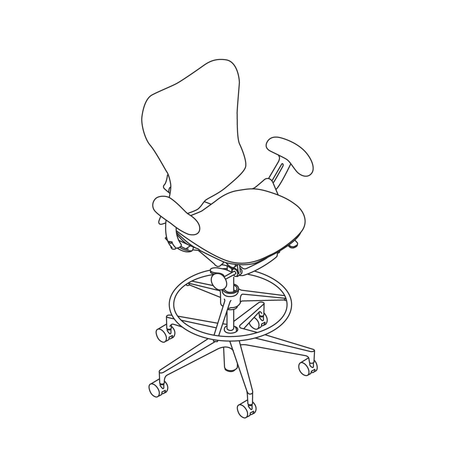 Mirra 2 Stool–Suspension Back–Adjustable Arms Mirra 2 Stool–Suspension Back–Adjustable Arms