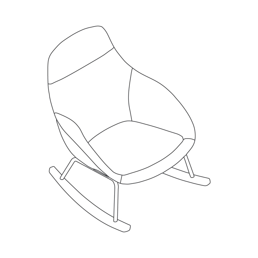 A line drawing - Always Lounge Chair–Rocker Base A line drawing - Always Lounge Chair–Rocker Base