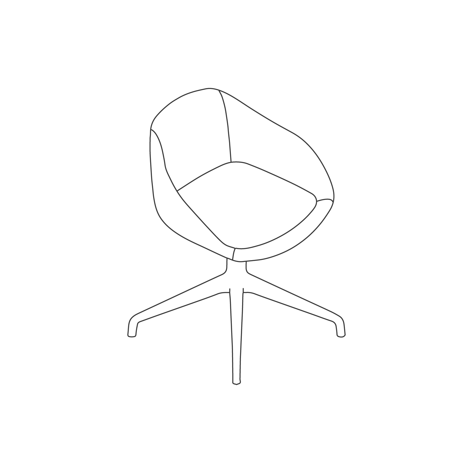 A line drawing of Always Side Chair–4-Star Swivel Base. A line drawing of Always Side Chair–4-Star Swivel Base.