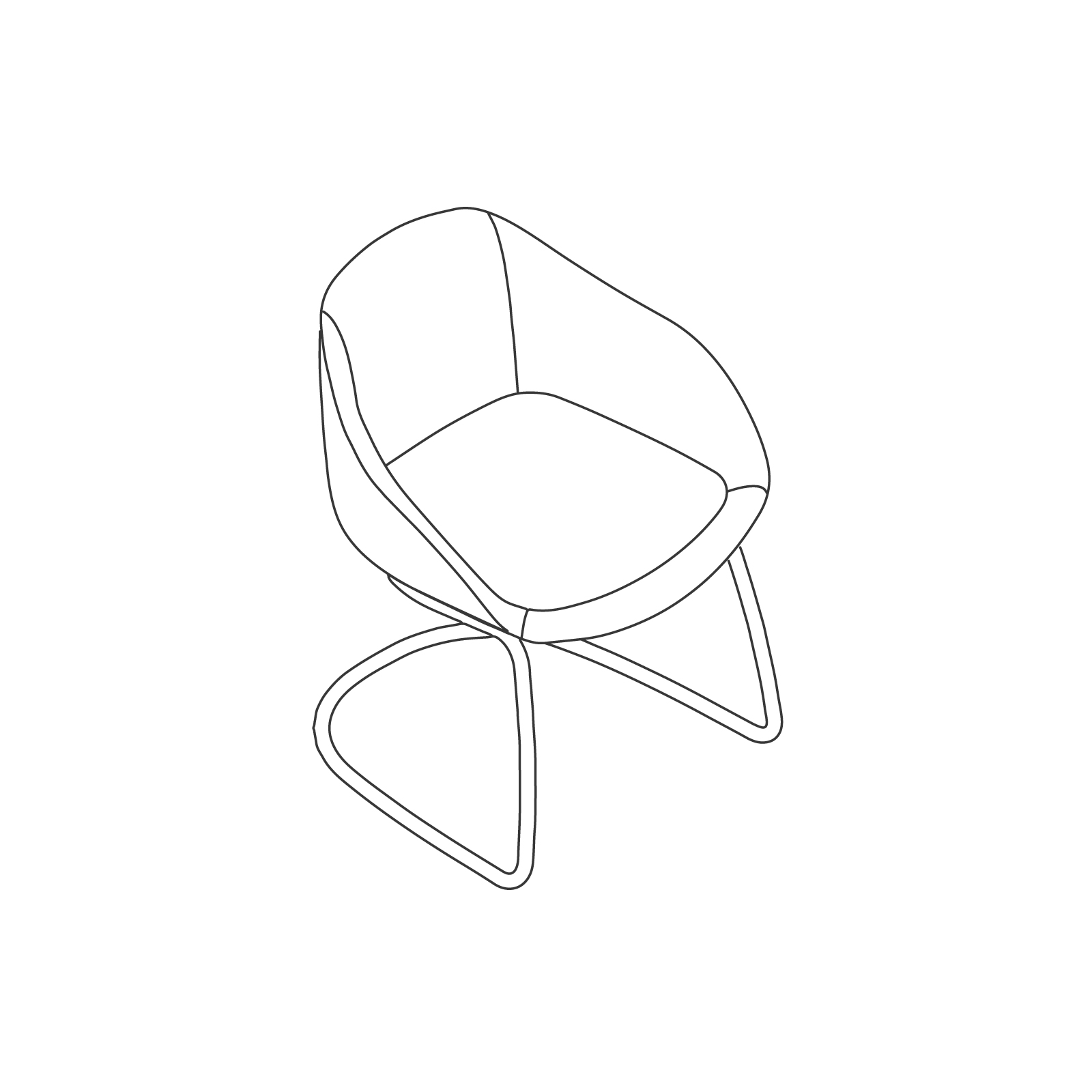 A line drawing of Always Side Chair–Cantilever Base. A line drawing of Always Side Chair–Cantilever Base.
