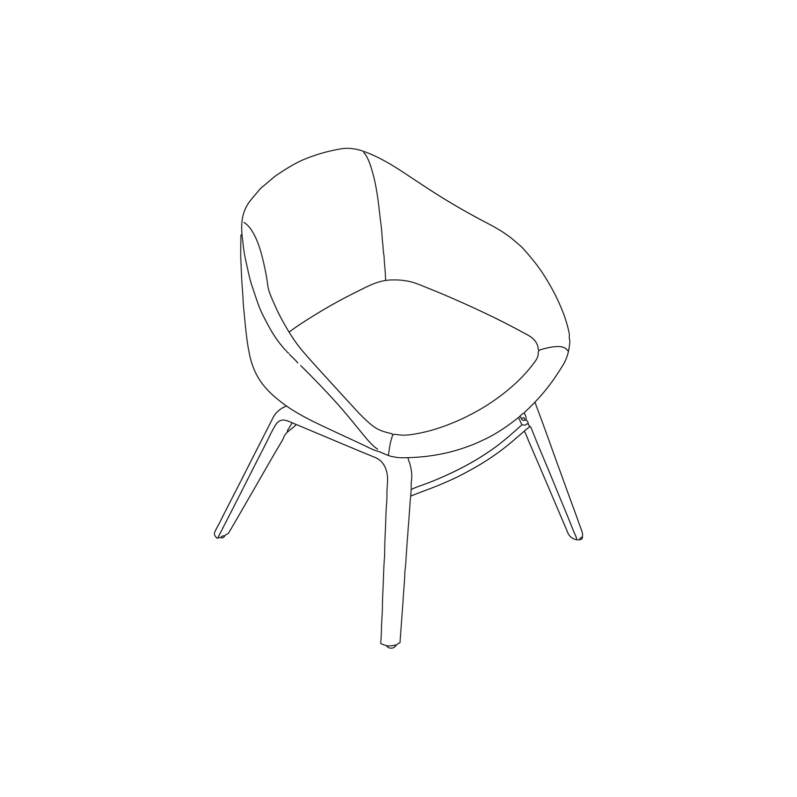 A line drawing - Always Side Chair–Wood Base A line drawing - Always Side Chair–Wood Base