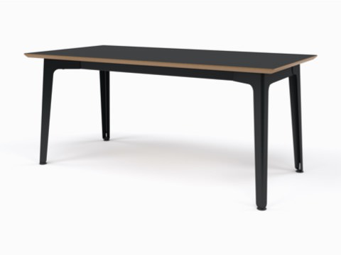 An all black NaughtOne Fold Bar Height Table, viewed at an angle. An all black NaughtOne Fold Bar Height Table, viewed at an angle.