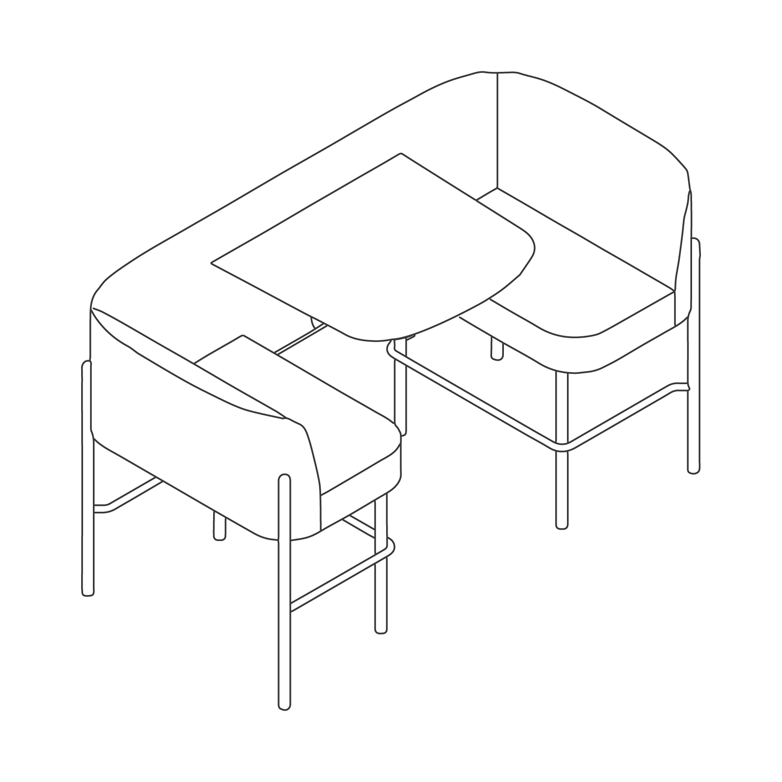 A line drawing - Hue Booth–Bar Height A line drawing - Hue Booth–Bar Height
